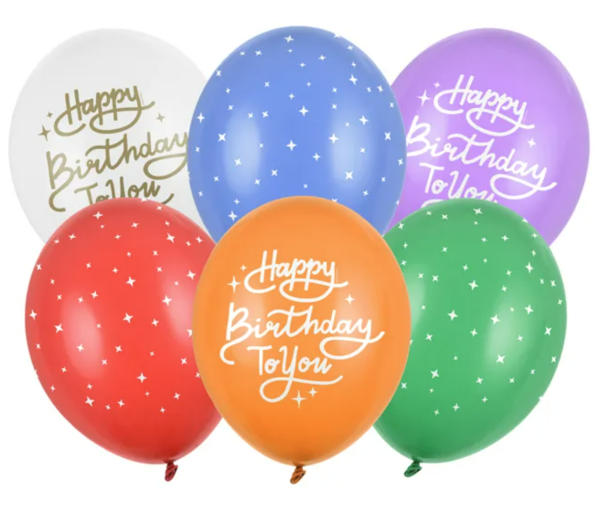 Latexballons - SET: Happy Birthday, bunt - je ø 30cm